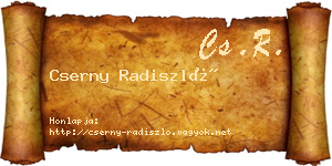 Cserny Radiszló névjegykártya